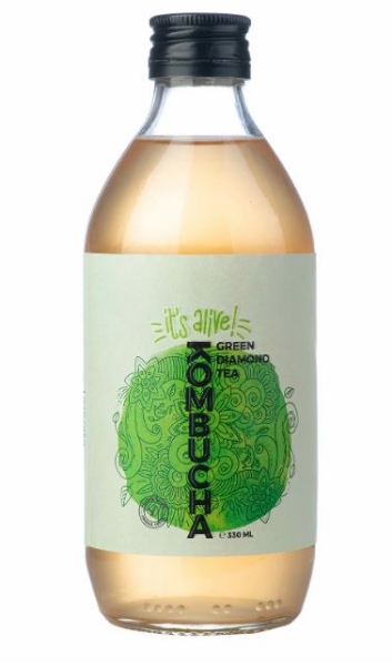 Poza cu Kombucha Green Diamond Tea, It's Alive, 330ml
