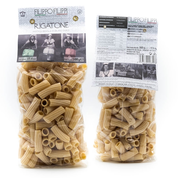 Poza cu Paste Rigatoni din griş de grâu dur, Filippo Filippi, 500g