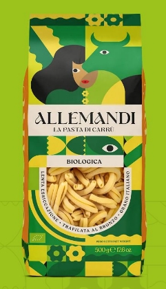 Poza cu Paste artizanale din grâu dur italian Bio,  Caserecce, Allemandi, 500g