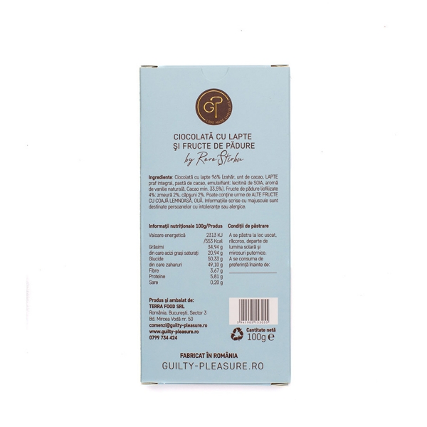 Poza cu Ciocolată cu lapte şi fructe de pădure, Guilty Pleasure, 100g