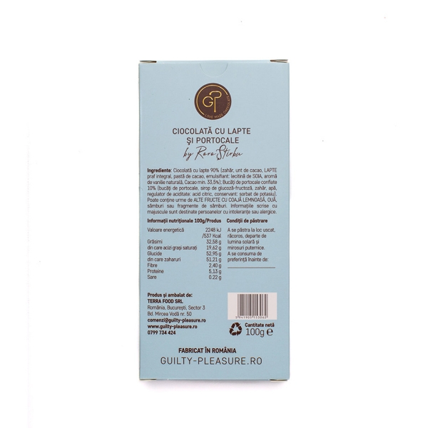 Poza cu Ciocolată cu lapte şi portocale, Guilty Pleasure, 100g