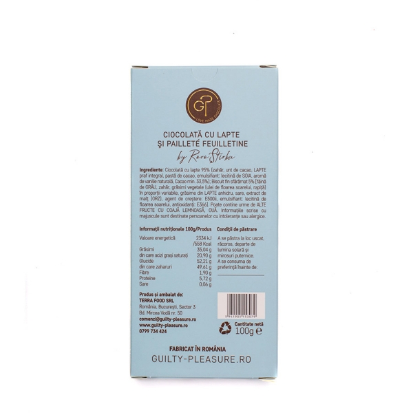 Poza cu Ciocolată cu lapte şi Pailette Feuilletine, Guilty Pleasure, 100g