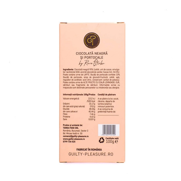 Poza cu Ciocolată neagră cu portocale, Guilty Pleasure, 100g