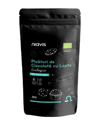 Poza cu Picături de ciocolată cu lapte Bio, Niavis, 125g