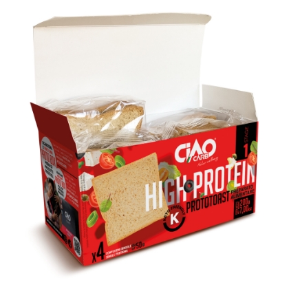Poza cu Pâine crocantă proteică Prototoast Naturale, Ciao Carb, 200g (4x50g)