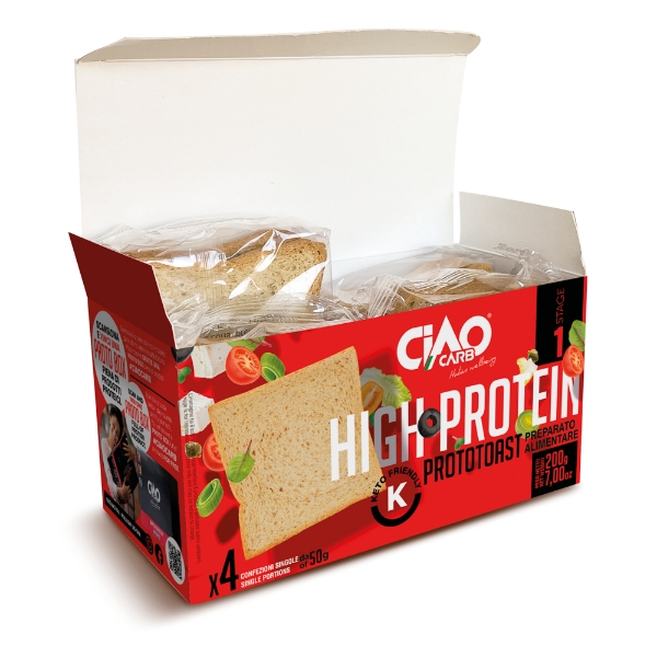 Poza cu Pâine crocantă proteică Prototoast Naturale, Ciao Carb, 200g (4x50g)