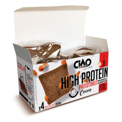 Poza cu Pâine crocantă proteică cu cacao Prototoast, Ciao Carb, 200g (4x50g)