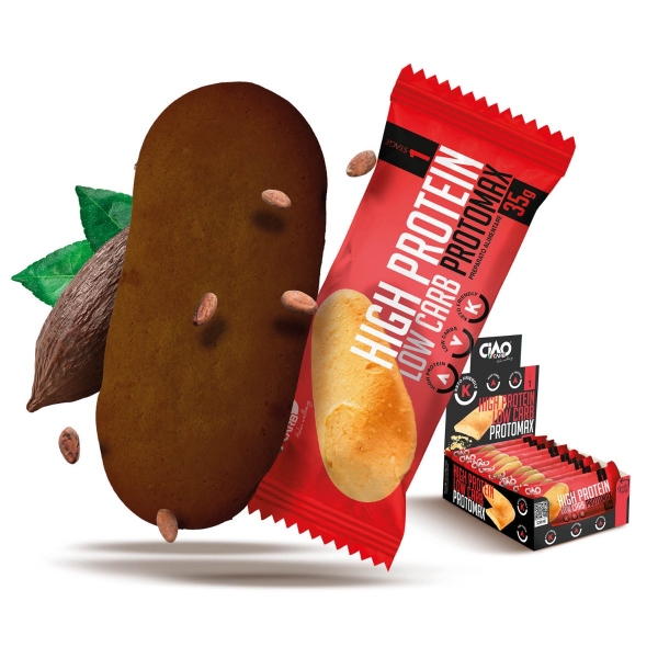Poza cu Biscuite proteic cu cacao Protomax, Ciao Carb, 35g