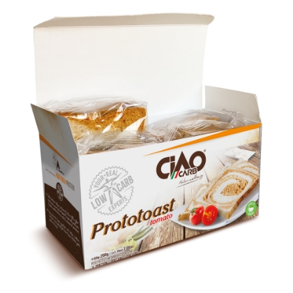 Poza cu Pâine crocantă proteică cu roşii Prototoast Stage 2, Ciao Carb, 200g (4x50g)