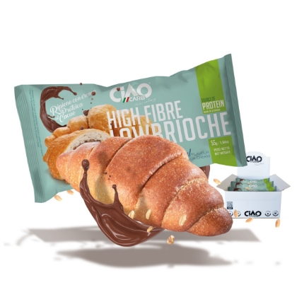 Poza cu Croissant cu cremă proteică de cacao Lowbrioche, Ciao Carb, 55g