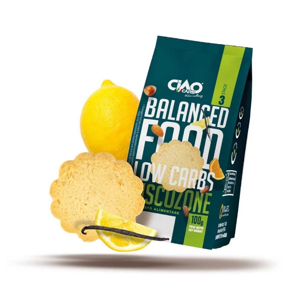 Poza cu Biscuiţi proteici cu vanilie şi lămâie, Ciao Carb, 100g