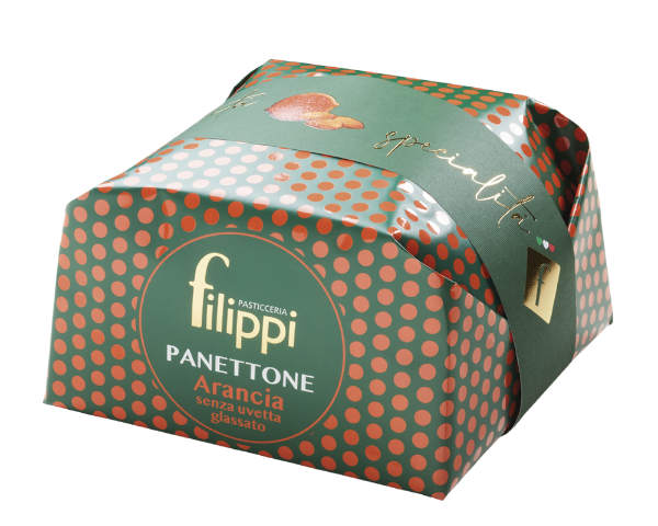 Poza cu Panettone cu portocale confiate, fără stafide, Pasticceria Filippi, 500g