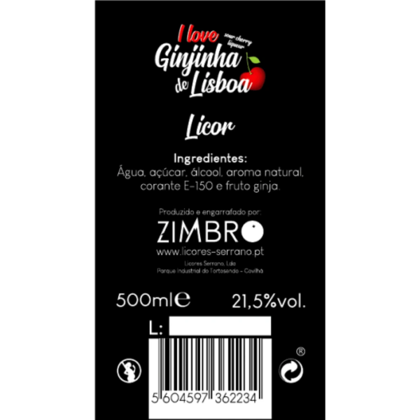 Poza cu Lichior de cireşe I Love Ginjinha Lisboa, Zimbro, 500 ml